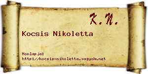 Kocsis Nikoletta névjegykártya