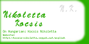 nikoletta kocsis business card